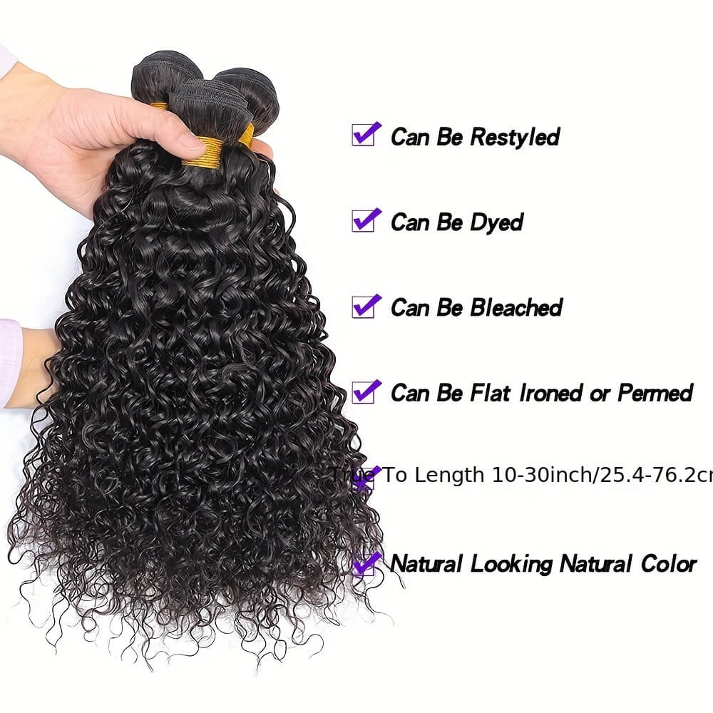 Virgin Peruvian Curly Hair 3 Bundles Human Hair Weave One More - Image 3
