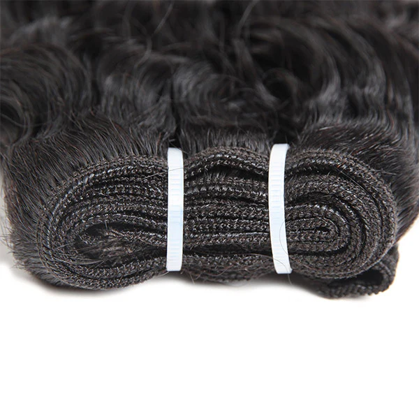Water Wave 3 Bundles With Closure 100% Virgin Human Hair Extensions With 4x4 lace Closure - Image 3