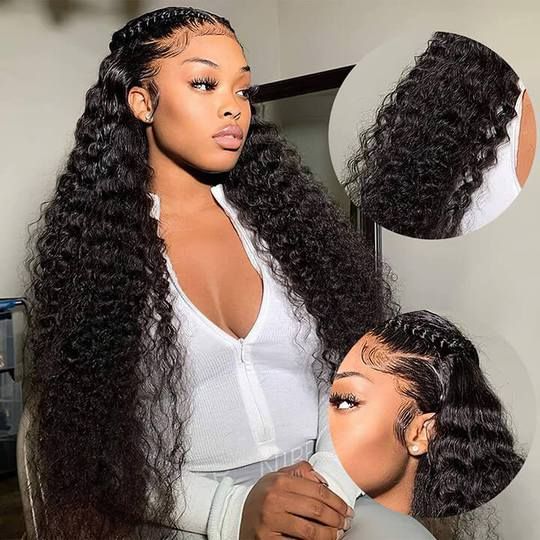 40 Inch 250% Density Long Human Hair Wigs Transparent 13x4 Lace Frontal Wig - Image 4