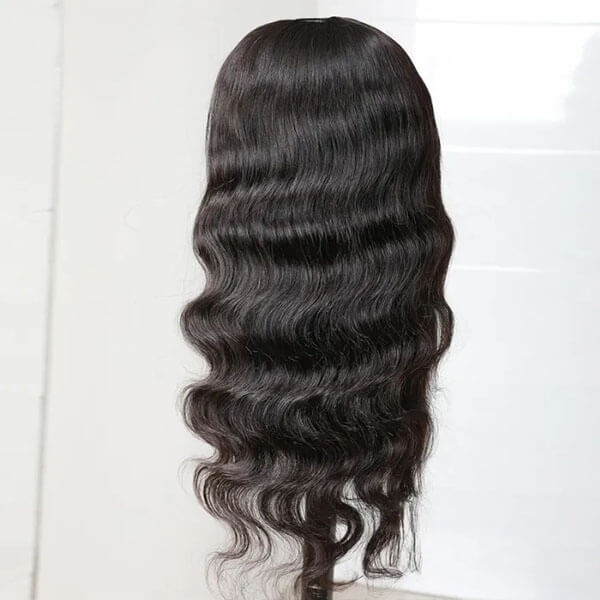 Body Wave Hair Machine Made Wig Glueless Wig with Bangs - Image 6