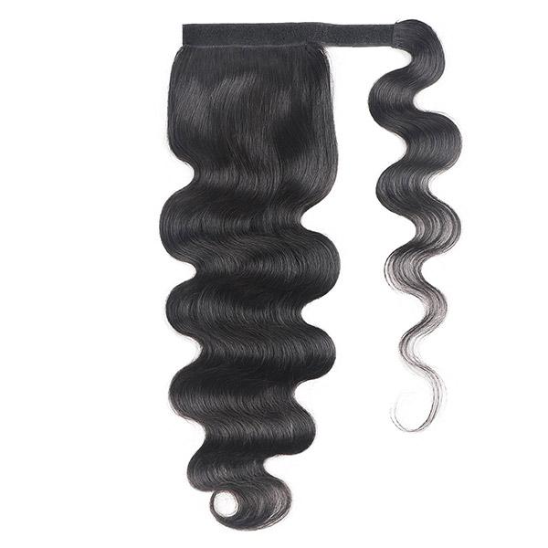 Body Wave Ponytail Human Hair Extension Long Wavy Wrap Around Clip In Ponytail Hair Extensions - Image 7