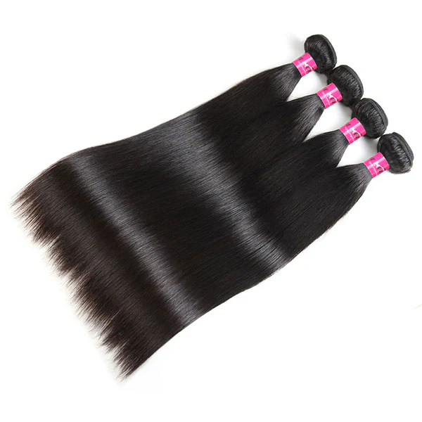 Brazilian Straight Hair 4 Bundles with 4X4 Lace Closure 100% Human Hair - Image 3