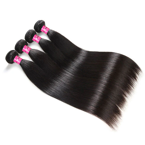 Brazilian Straight Hair 4 Bundles with 4X4 Lace Closure 100% Human Hair - Image 4