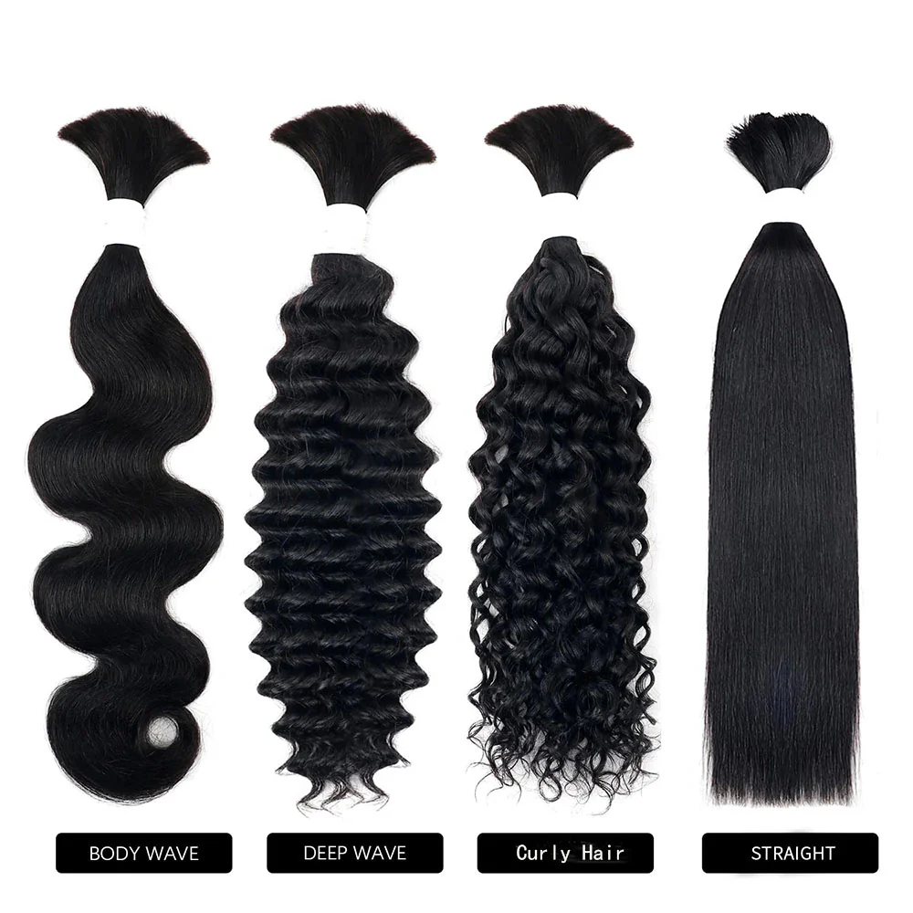 Bulk Human Hair No Weft Double Drawn Extensions Real Human Hair For Braiding - Image 2