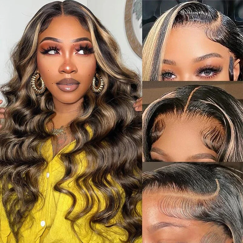 (OneMore Bogo Sale)Honey Blonde Highlights Wig Pre Plucked Lace Front Wig - Image 6