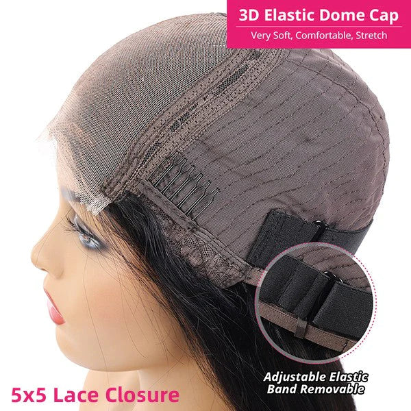 (Prom Sale 50% Off)5x5 Lace Closure Wigs Human Hair Body Wave Wig for Women Pre Plucked Ready to Wear Wig - Image 9