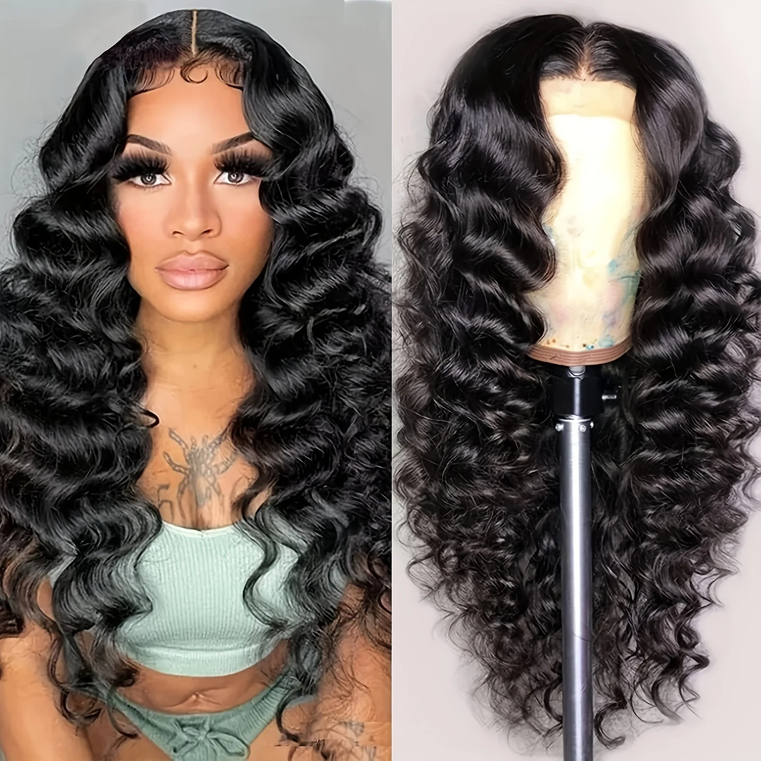 (Super Sale)OneMore Hair Loose Deep Wave 4x4 13x4 Lace Front Wig Undetectable Lace Pre Cut Ready to Go Wig - Image 3