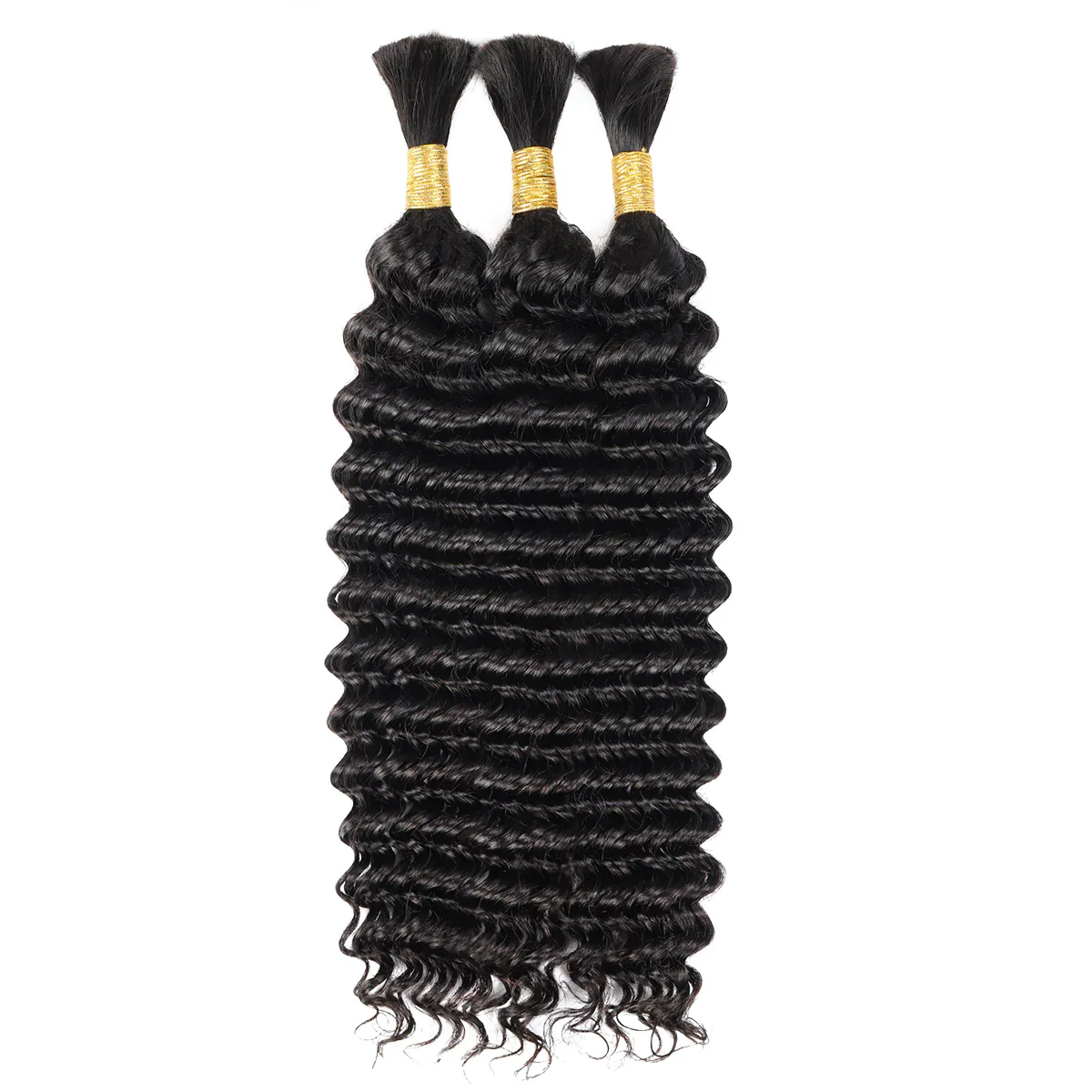 Deep Wave 3pcs Bulk Human Hair Bundles For Braiding Hair Extensions For Braiding - Image 5