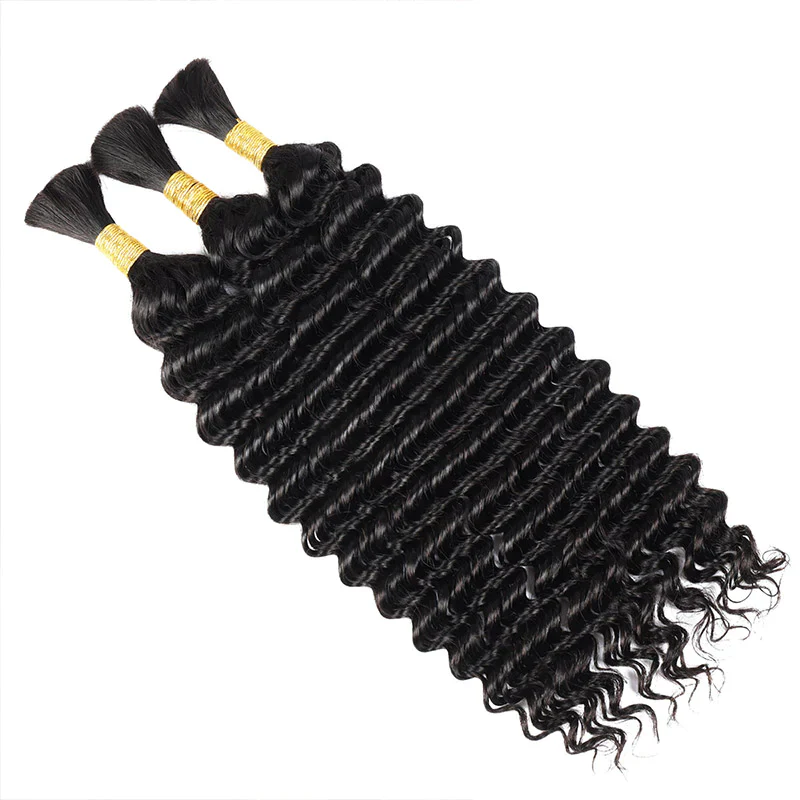Deep Wave 3pcs Bulk Human Hair Bundles For Braiding Hair Extensions For Braiding - Image 6