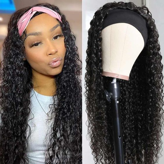 Headband Wig Curly Human Hair Wigs Natural Gluelees Remy Hair Wigs - Image 5