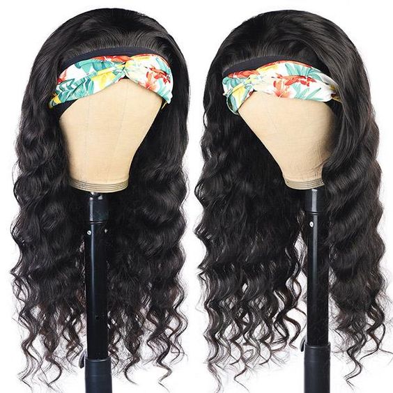 Headband Human Hair Wig Loose Deep Wave None Lace Wigs - Image 4
