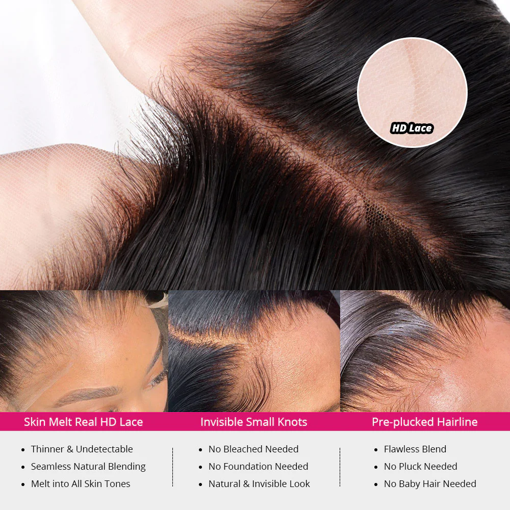 Straight Lace Front Wigs HD Lace Wig Straight Human Hair Wig Invisible 13x4 Lace Front Wig - Image 8