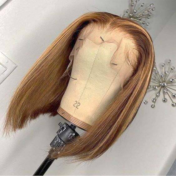 Highlight Straight Hair T Part Lace Front Bob Wig Middle Part Human Hair Bob Wig - Image 5