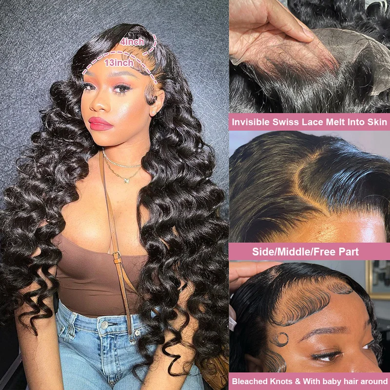 One More HD Lace Wig Long Loose Deep Wave Wig 13x4 Full Lace Frontal Wigs 40 Inch - Image 6