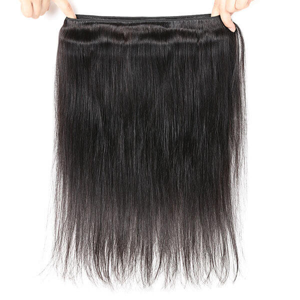 Peruvian Straight Hair 3 Bundles with 4x4 Lace Closure Remy Human Hair Bundles - Image 3