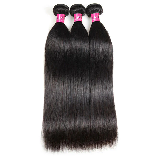 Peruvian Straight Hair 3 Bundles with 4x4 Lace Closure Remy Human Hair Bundles - Image 5