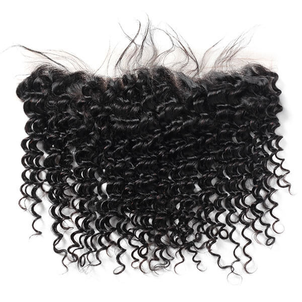 Peruvian Deep Wave Hair 4 Bundles with 13*4 Lace Frontal Closure Natural Color - Image 4