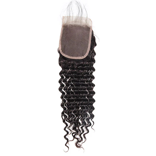 Virgin Peruvian Deep Wave Hair 4 Bundles with 4*4 Lace Closure - Image 3