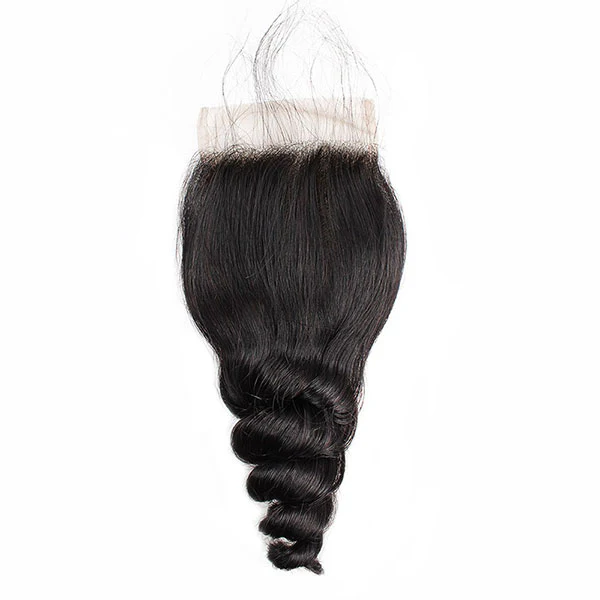 One More Peruvian Loose Wave Hair 3 Bundles with 4x4 Lace Closure - Image 4