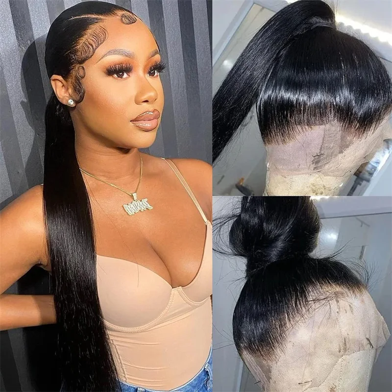 Straight Hair 360 Full Lace Frontal Wig 180% Density Human Hair Wigs - Image 5