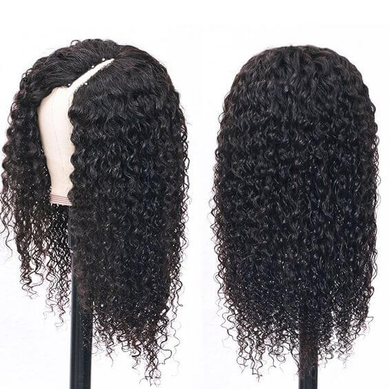 Curly V Part Wig No Leave Out Upgrade U Part Wigs No Glue Human Hair Wigs - Image 5