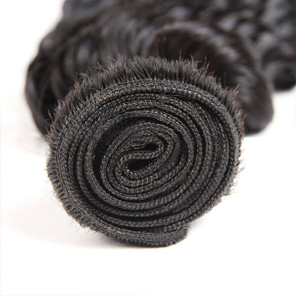 Deep Wave Hair 4 Bundles Virgin Brazilian Human Hair Weave Natural Color - Image 4