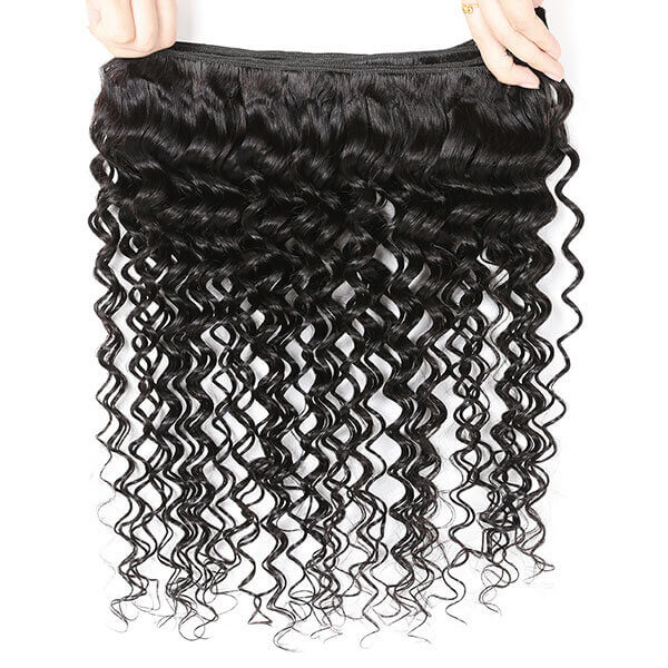 Virgin Malaysian Hair Deep Wave 3 Bundles with 4x4 Lace Closure - Image 4